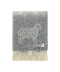 Grey Sheep Throw Folded - JJ Textile