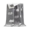 Grey Cat Wool Blanket B160026 Jj Textile