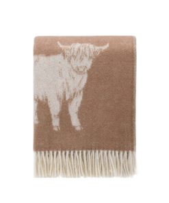 Highland Cow Throw Brown