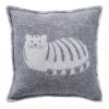 Grey Cat Cushion Cover Front - JJ Textile