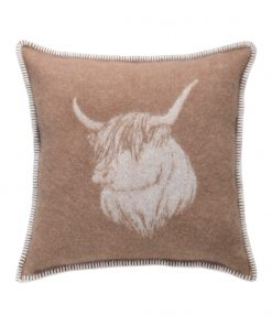 Brown Highland Cow Cushion Cover Back - JJ Textile