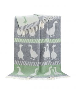 Grey And Green Geese Throw - JJ Textile