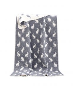 Soft Grey Mini Hares Blanket - JJ Textile