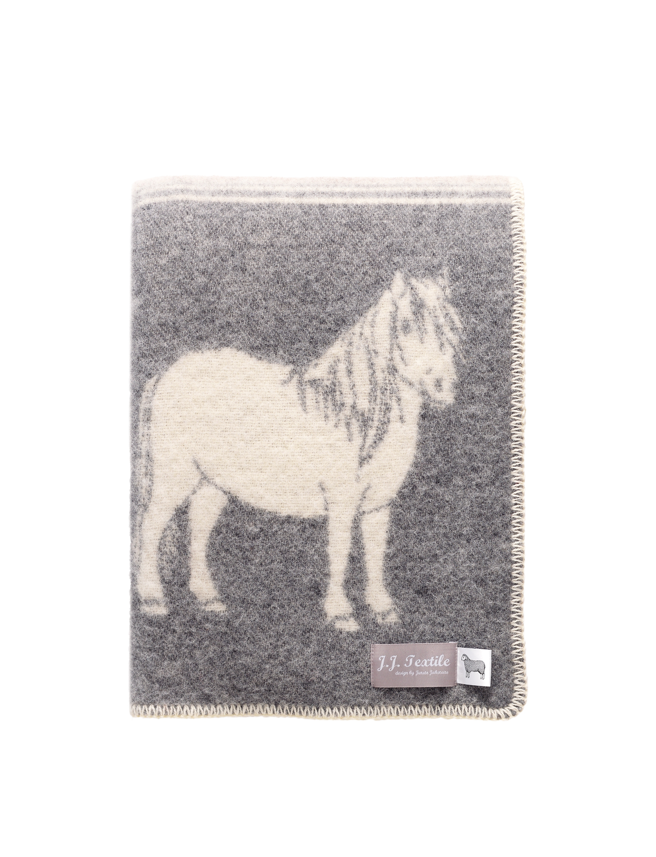 Grey And Brown Ponies Blanket Folded - JJ Textile Grey And Brown Ponies Blanket Folded - JJ Textile