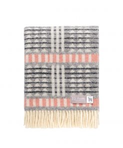 Grey And Pink Mika Throw Folded - JJ Textile