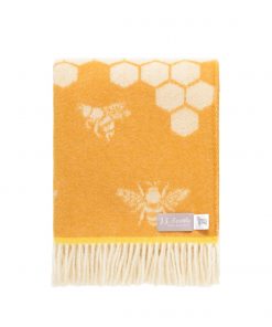 Mustard Bee Throw Folded - JJ Textile