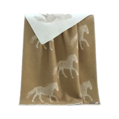 Dot Horse Wool Blanket B170033 Jj Textile