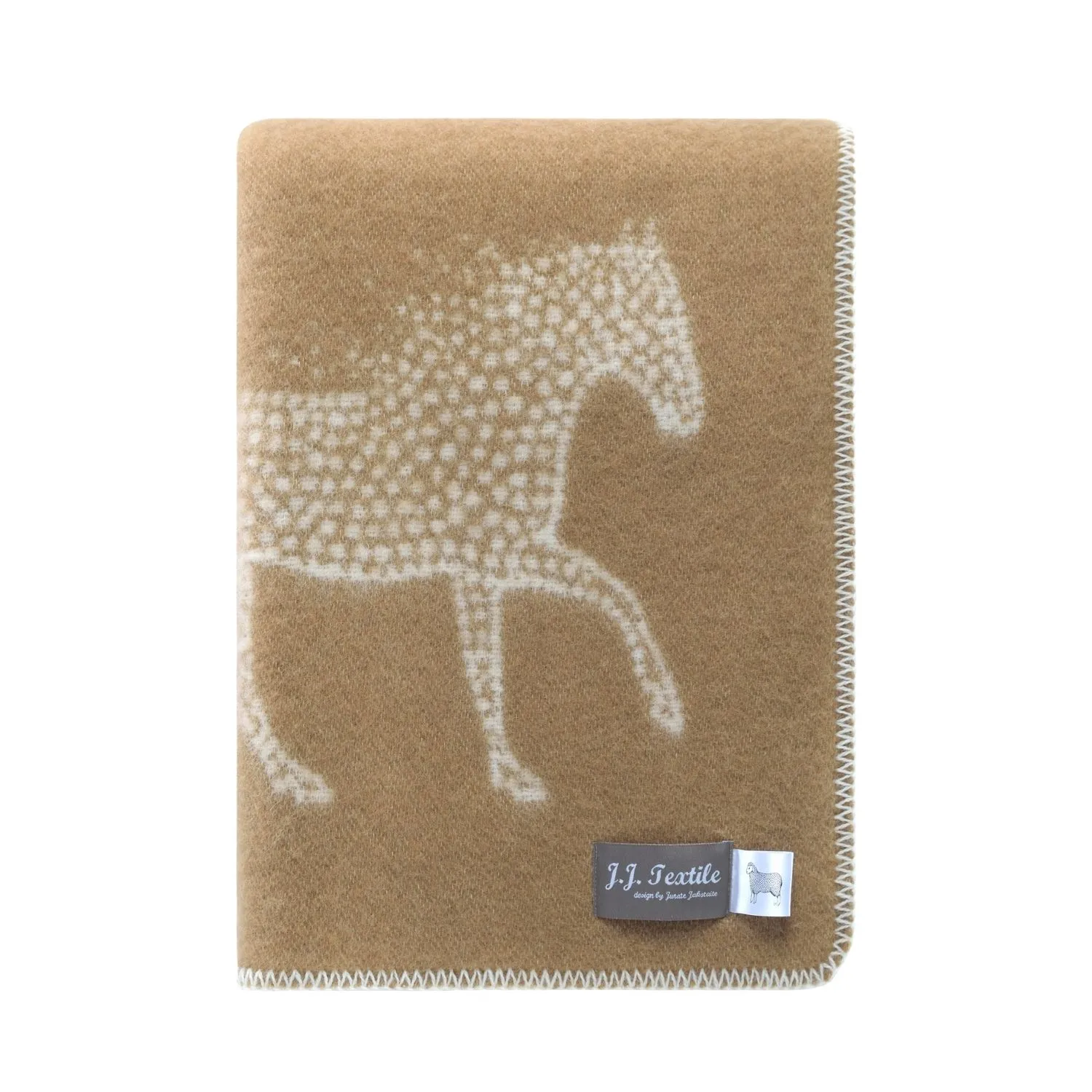 Dot Horse Wool Blanket B170033 Jj Textile Folded Dot Horse Wool Blanket B170033 Jj Textile Folded