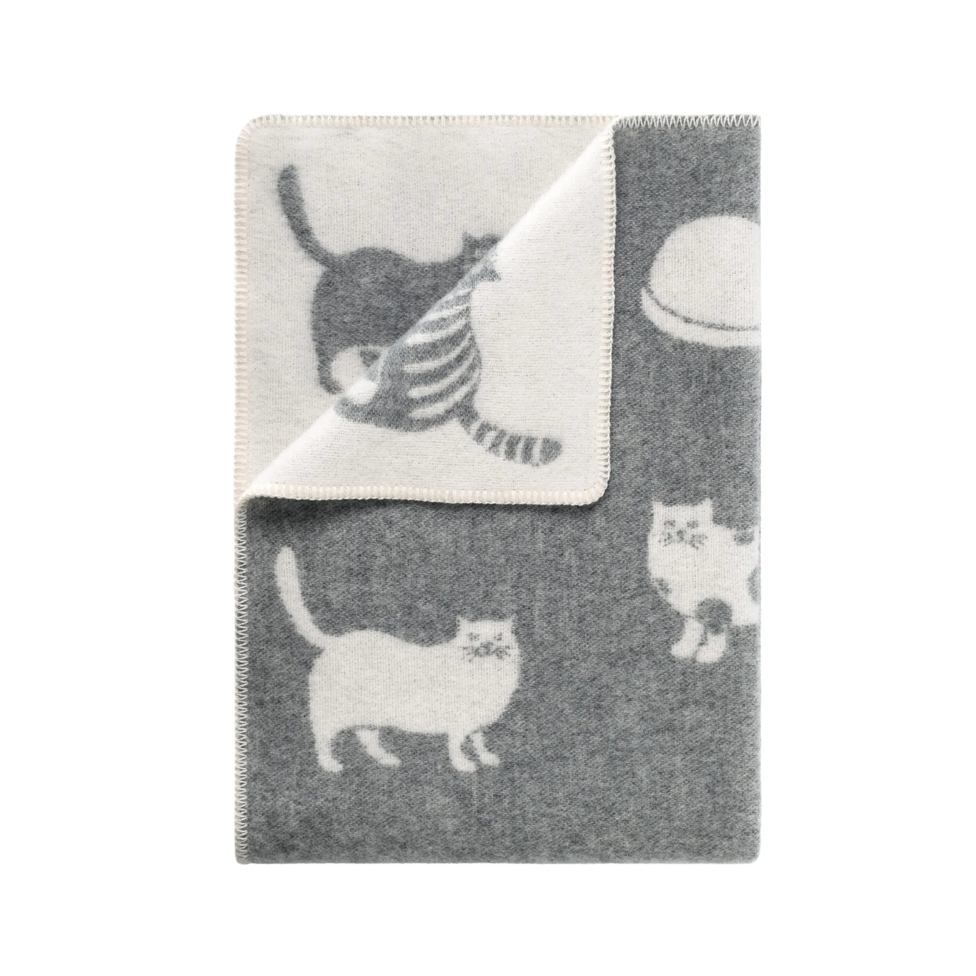 Grey Cat Midi Wool Blanket Sb200018 Jj Textile Grey Cat Midi Wool Blanket Sb200018 Jj Textile
