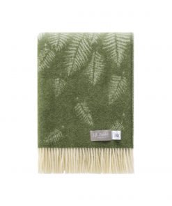 Green Fern Throw Folded - JJ Textile