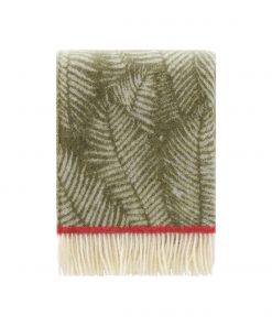 Mossy Green Fern Throw Folded 2 - JJ Textile