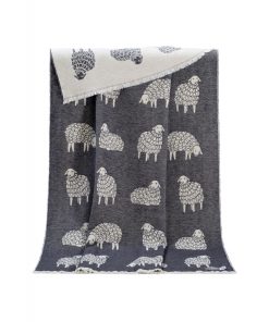 Dark Grey Mima Sheep Cotton Blanket Jj Textile