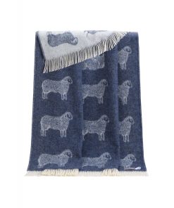 Denim Blue Sheep Wool Throw Jj Textile