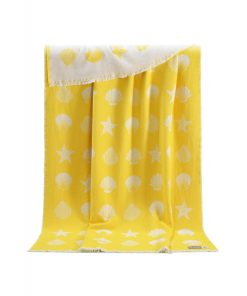 Yellow Seashells Cotton Blanket Jj Textile