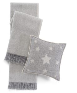 Carol Wool Throw and Stars Cushion Cover Set Folded JJ Textile