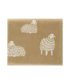 Brown Mima Sheep Recycled Cotton Blanket Folded Jj Textile