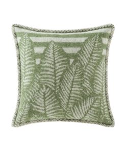 Green Fern Wool Cushion Cover Front Jj Textile