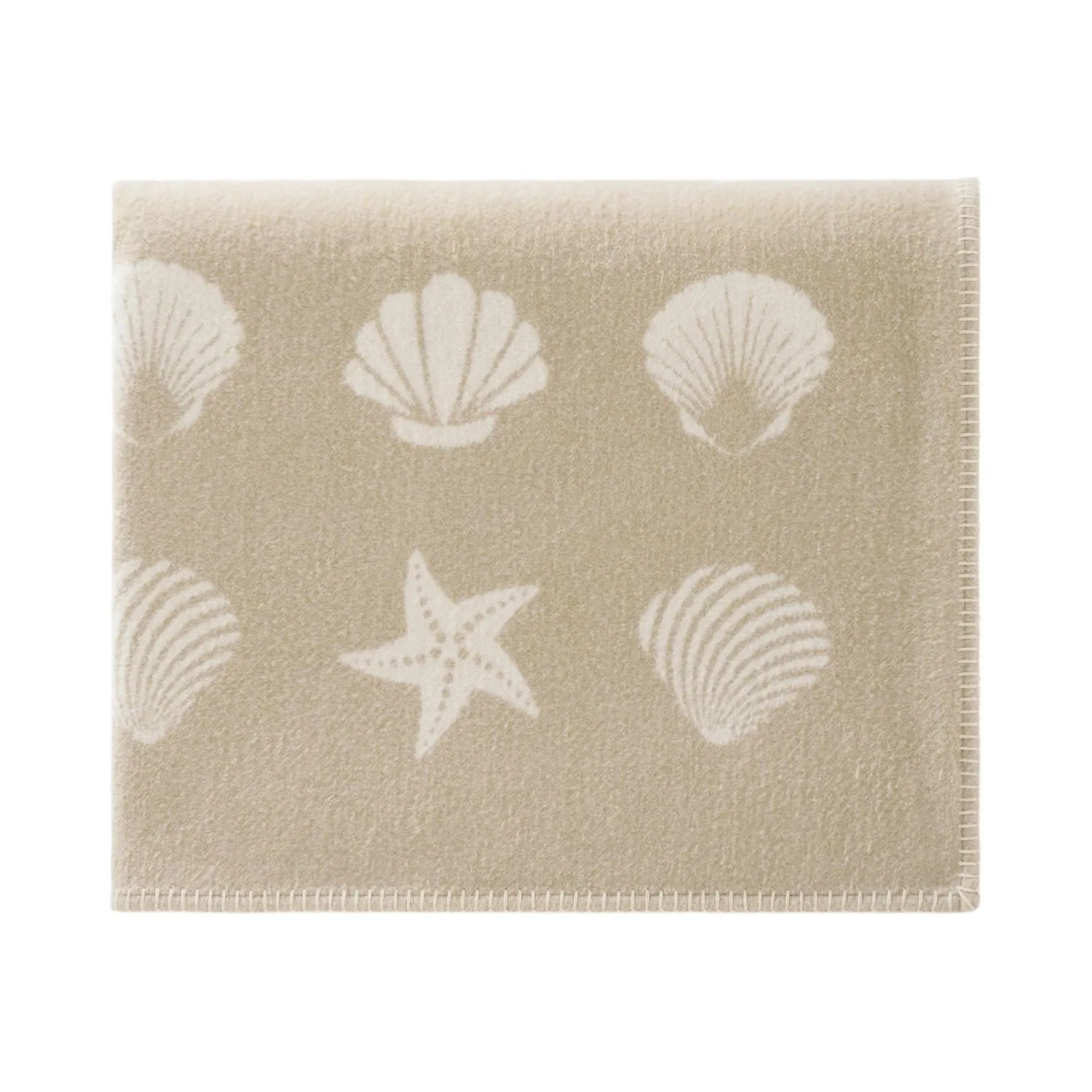 Seashells Large Recycled Cotton Blanket Ctb230003 Jj Textile Folded Seashells Large Recycled Cotton Blanket Ctb230003 Jj Textile Folded