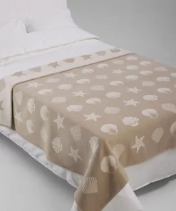 Seashells Large Recycled Cotton Blanket Ctb230003 Jj Textile Lifestyle