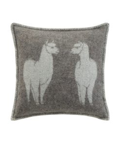 Alpaca Dark Brown Cushion Cover Front - JJ Textile