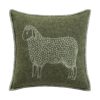 Dot Sheep Mossy Green Cushion Cover Front - JJ Textile