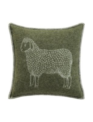 Dot Sheep Mossy Green Cushion Cover Front - JJ Textile