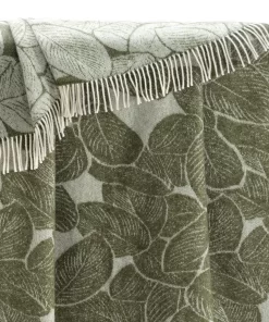 Green Leaves Wool Throw Thl240006 Jj Textile Edge