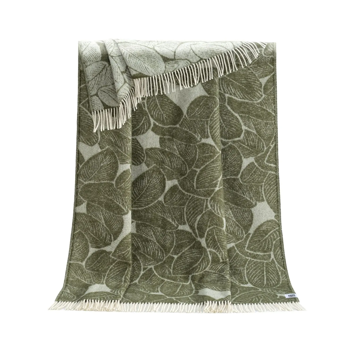 Green Leaves Wool Throw Thl240006 Jj Textile Green Leaves Wool Throw Thl240006 Jj Textile