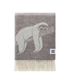 Sloth Wool Throw Thl240022 Jj Textile Folded