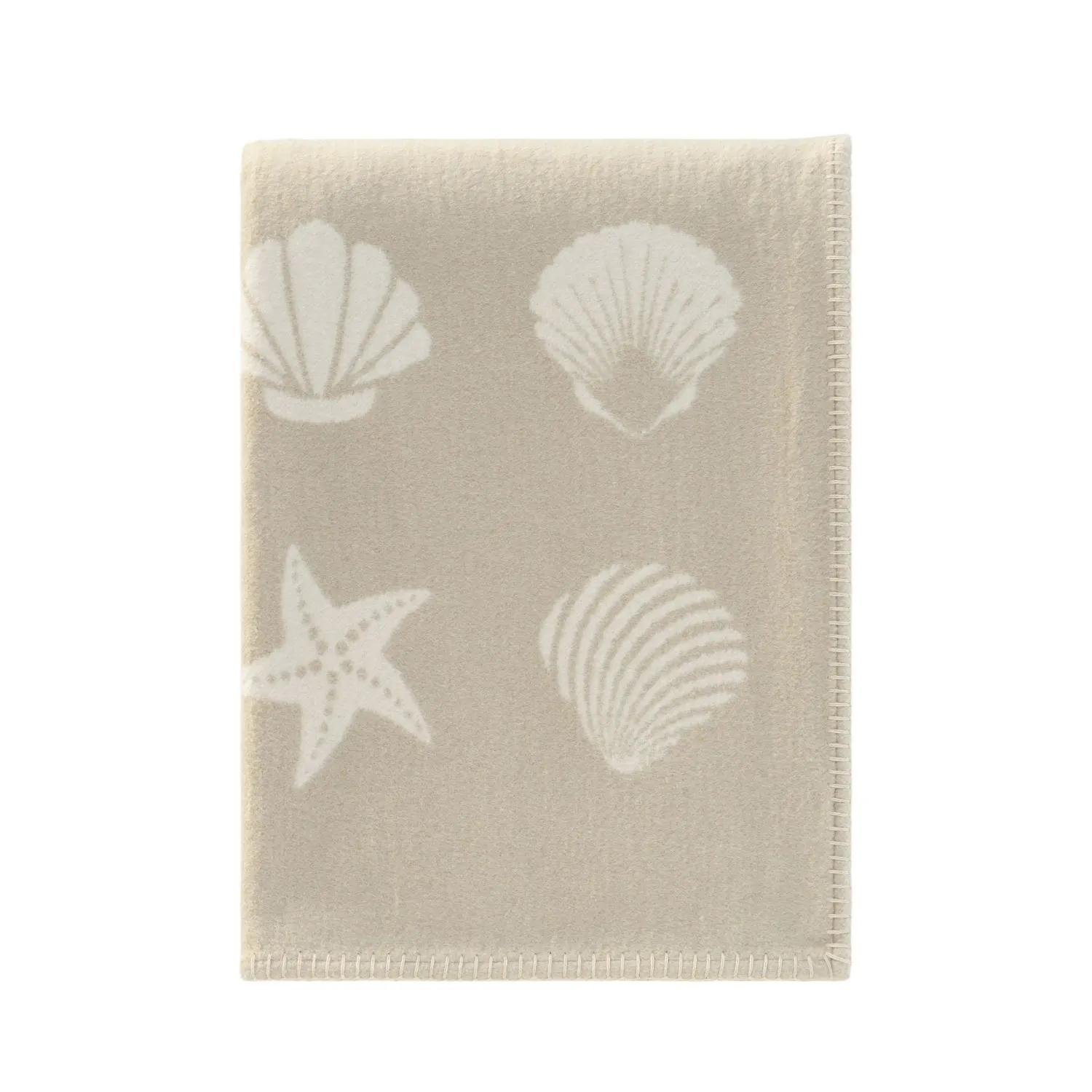 Seashells Recycled Cotton Blanket Ctb230005 Jj Textile Folded Seashells Recycled Cotton Blanket Ctb230005 Jj Textile Folded