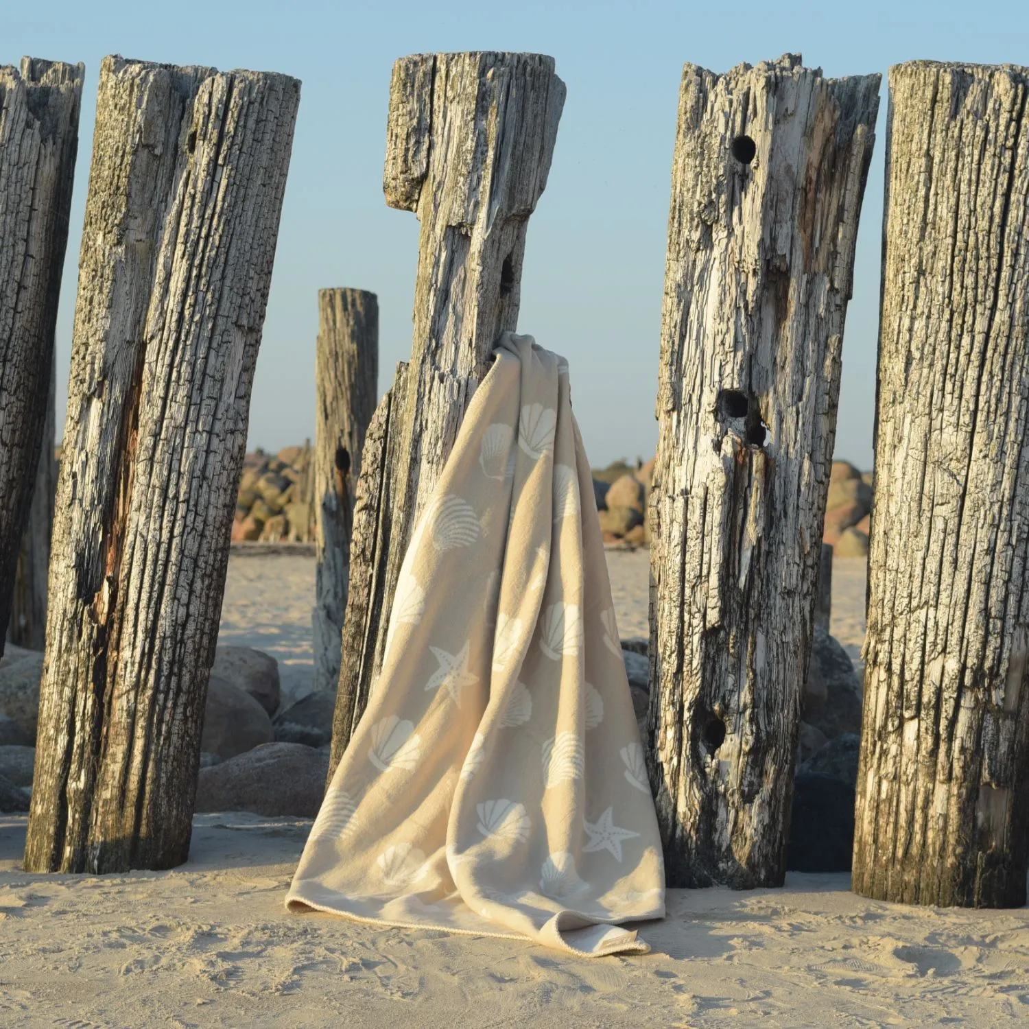 Seashells Recycled Cotton Blanket Ctb230005 Jj Textile Lifestyle Seashells Recycled Cotton Blanket Ctb230005 Jj Textile Lifestyle
