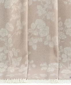Beige Rose Merino Wool Throw Tm250001 Jj Textile Detail