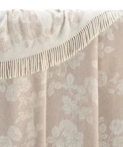 Beige Rose Merino Wool Throw Tm250001 Jj Textile Edge