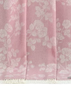 Pink Rose Merino Wool Throw Tm250002 Jj Textile Detail