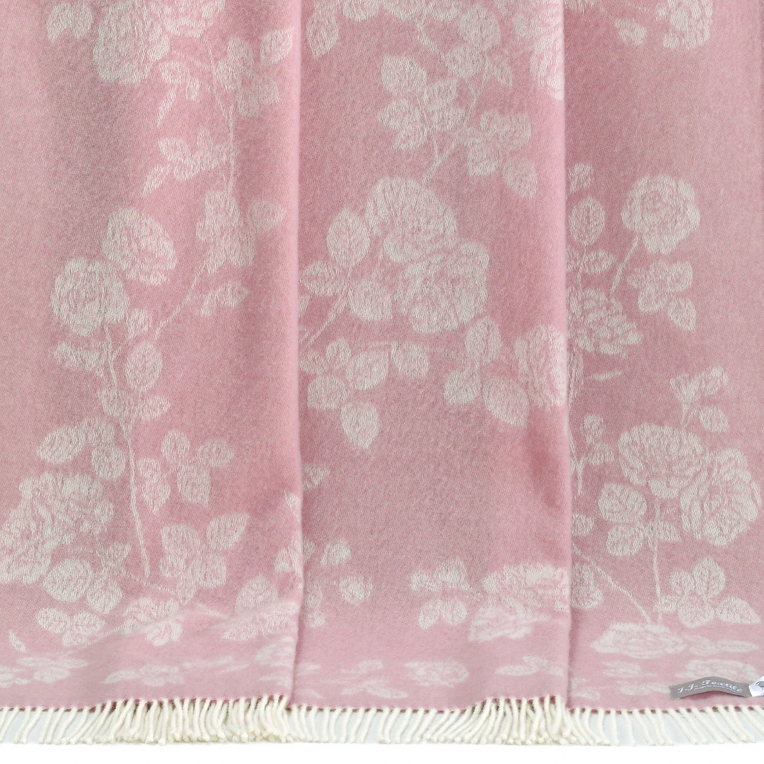 Pink Rose Merino Wool Throw Tm250002 Jj Textile Detail Pink Rose Merino Wool Throw Tm250002 Jj Textile Detail