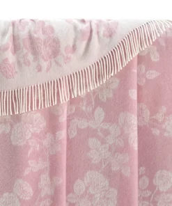Pink Rose Merino Wool Throw Tm250002 Jj Textile Edge