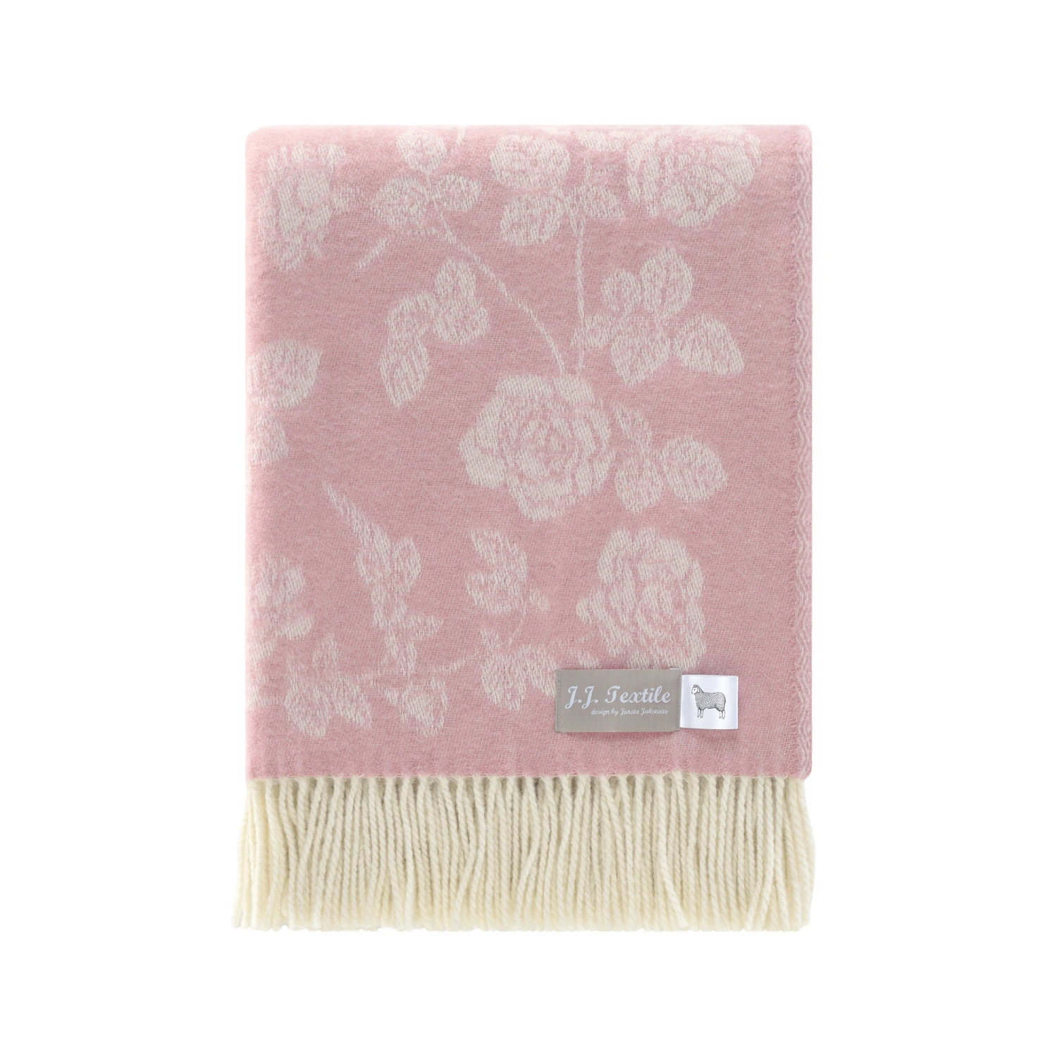 Pink Rose Merino Wool Throw Tm250002 Jj Textile Folded Pink Rose Merino Wool Throw Tm250002 Jj Textile Folded