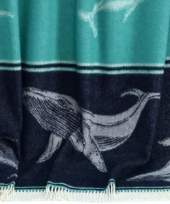 Whale Merino Wool Throw Tm250003 Jj Textile Detail
