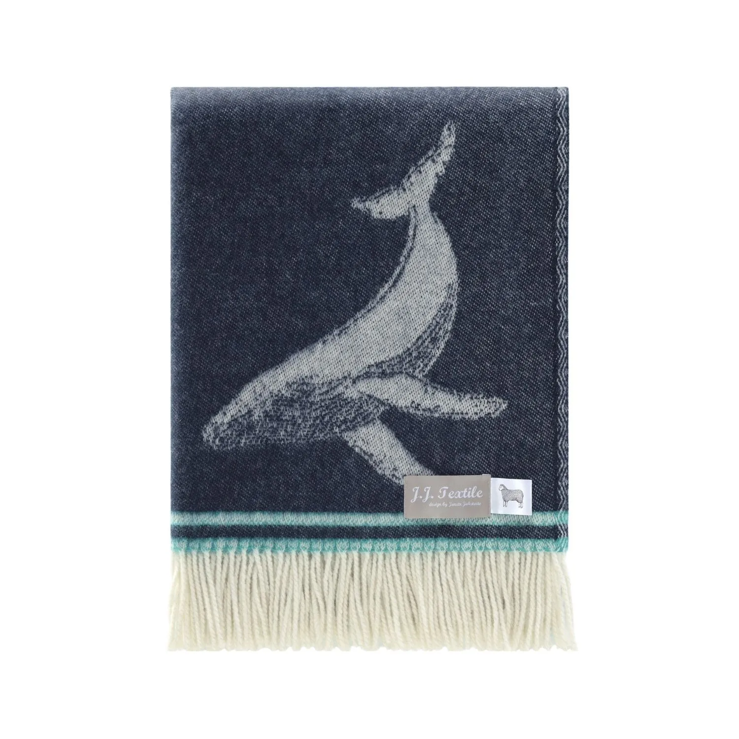 Whale Merino Wool Throw Tm250003 Jj Textile Folded Whale Merino Wool Throw Tm250003 Jj Textile Folded