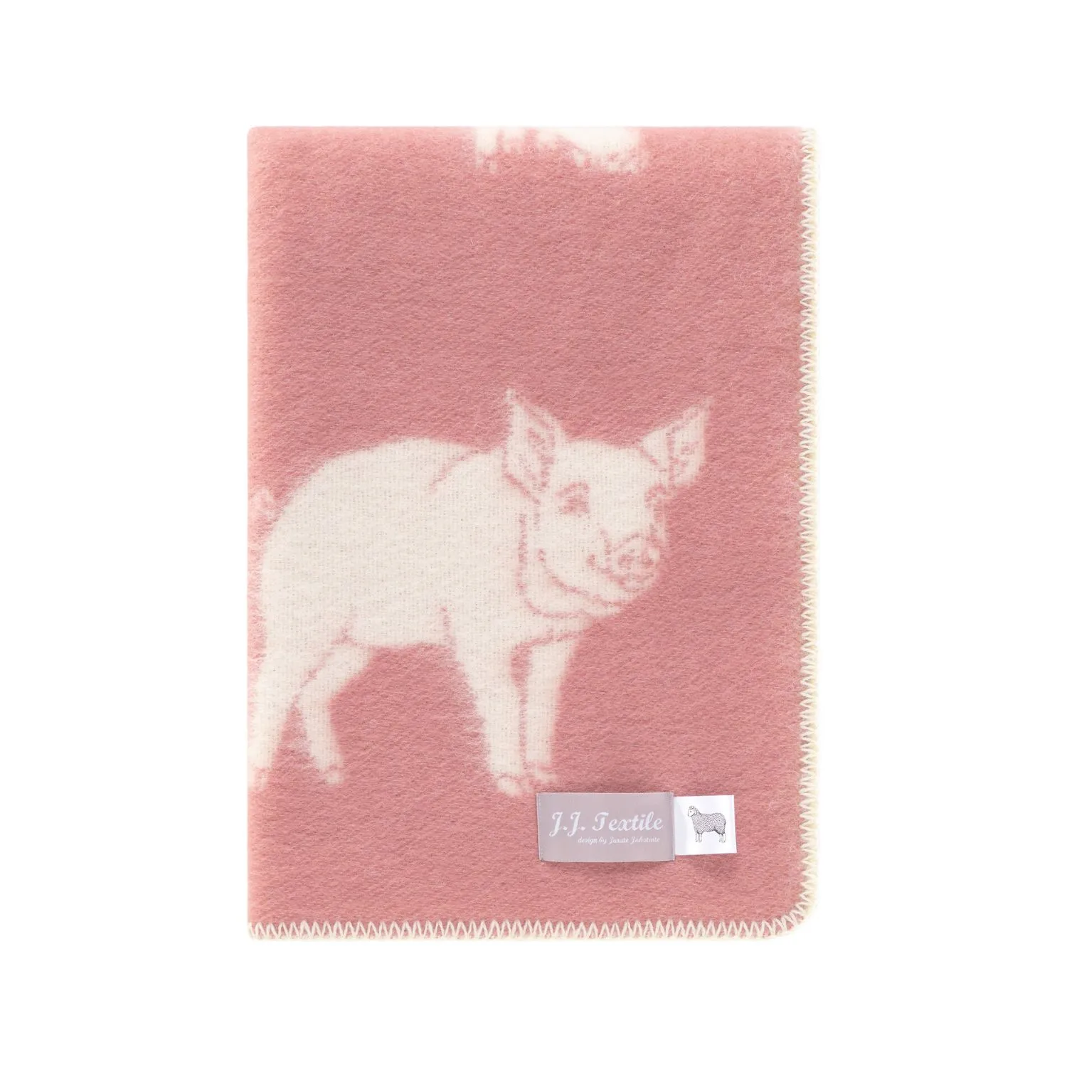 Piglet Midi Wool Blanket Sb250028 Jj Textile Folded Piglet Midi Wool Blanket Sb250028 Jj Textile Folded