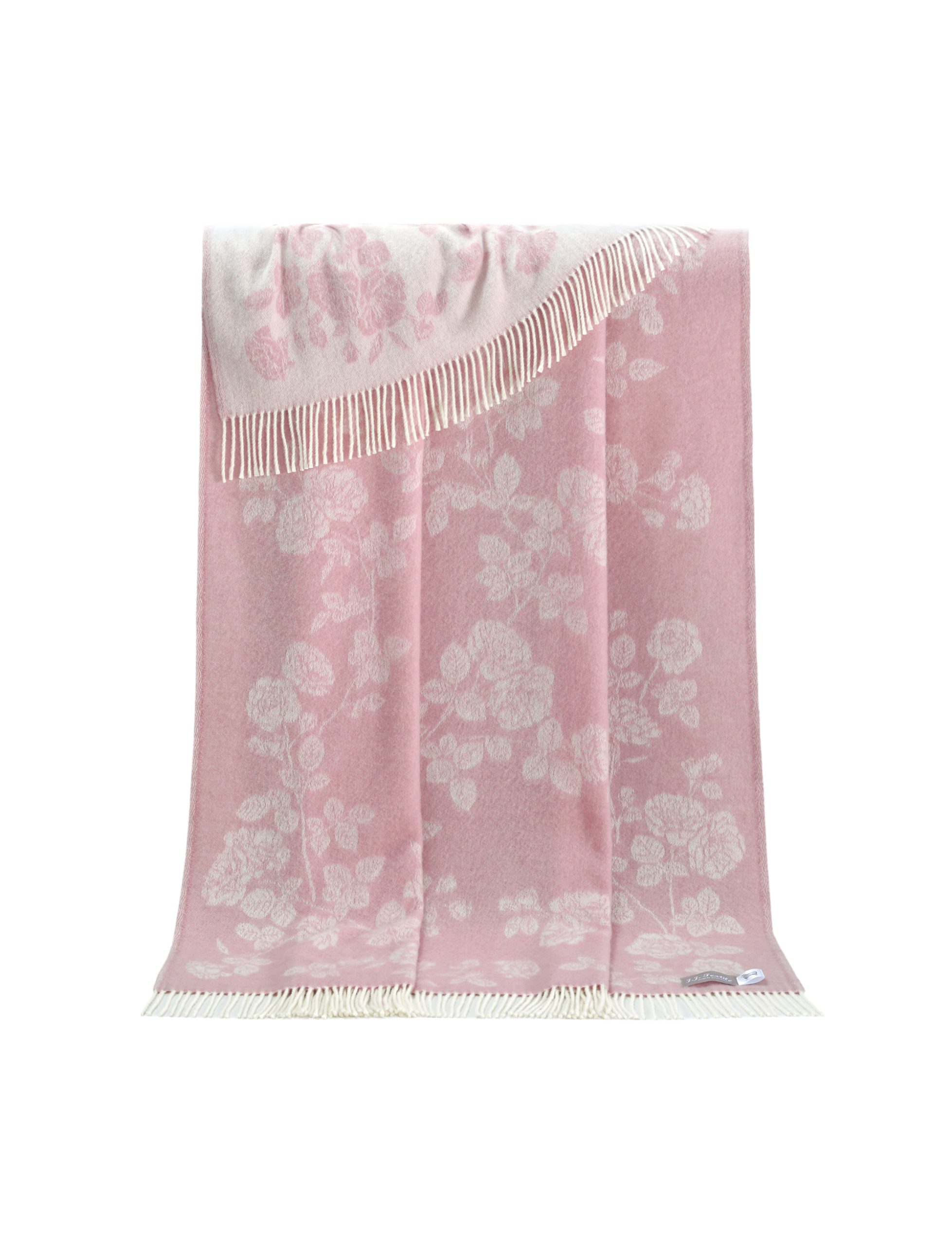 Pink My Roses Merino Wool Throw - JJ Textile