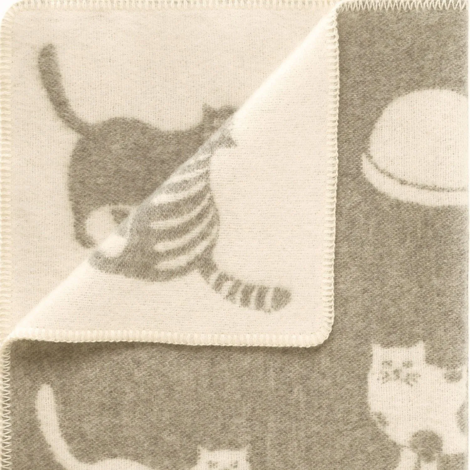 Brown Cat Midi Wool Blanket Sb260030 Jj Textile Edge Brown Cat Midi Wool Blanket Sb260030 Jj Textile Edge