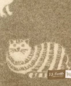 Brown Cat Wool Blanket B260058 Jj Textile Detail