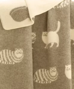 Brown Cat Wool Blanket B260058 Jj Textile Edge