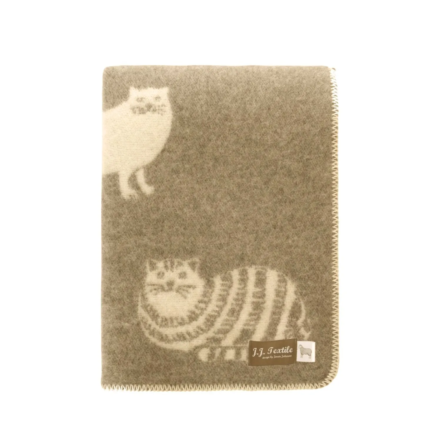 Brown Cat Wool Blanket B260058 Jj Textile Folded Brown Cat Wool Blanket B260058 Jj Textile Folded