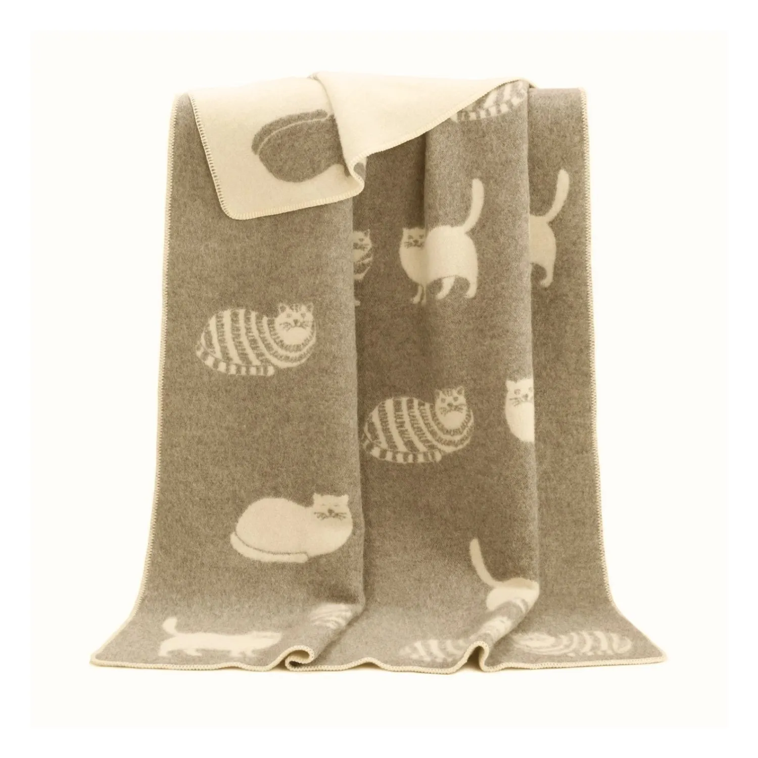 Brown Cat Wool Blanket B260058 Jj Textile Brown Cat Wool Blanket B260058 Jj Textile