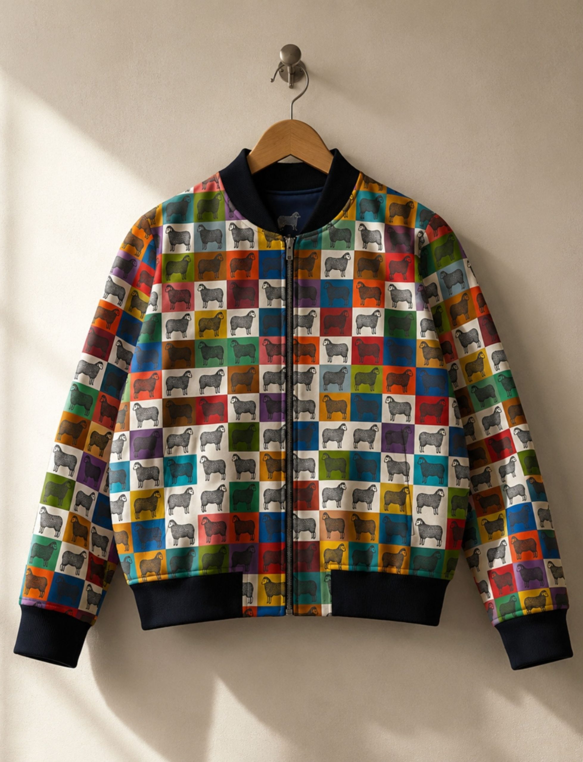 Sheep Bomber Jacket Front Sheep Bomber Jacket Front